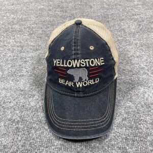 Yellowstone Bear World Hat Cap Snap Back Mens One Size Blue Trucker Jacobson